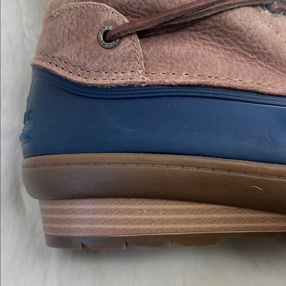 Sperry Duck blue rubber brown leather ankle boot - Picture 2 of 12
